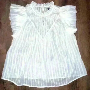 Universal threads sheer white top